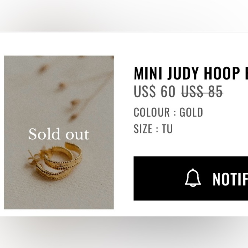 ISO looking for the mini Judy hoop earrings by Sezane